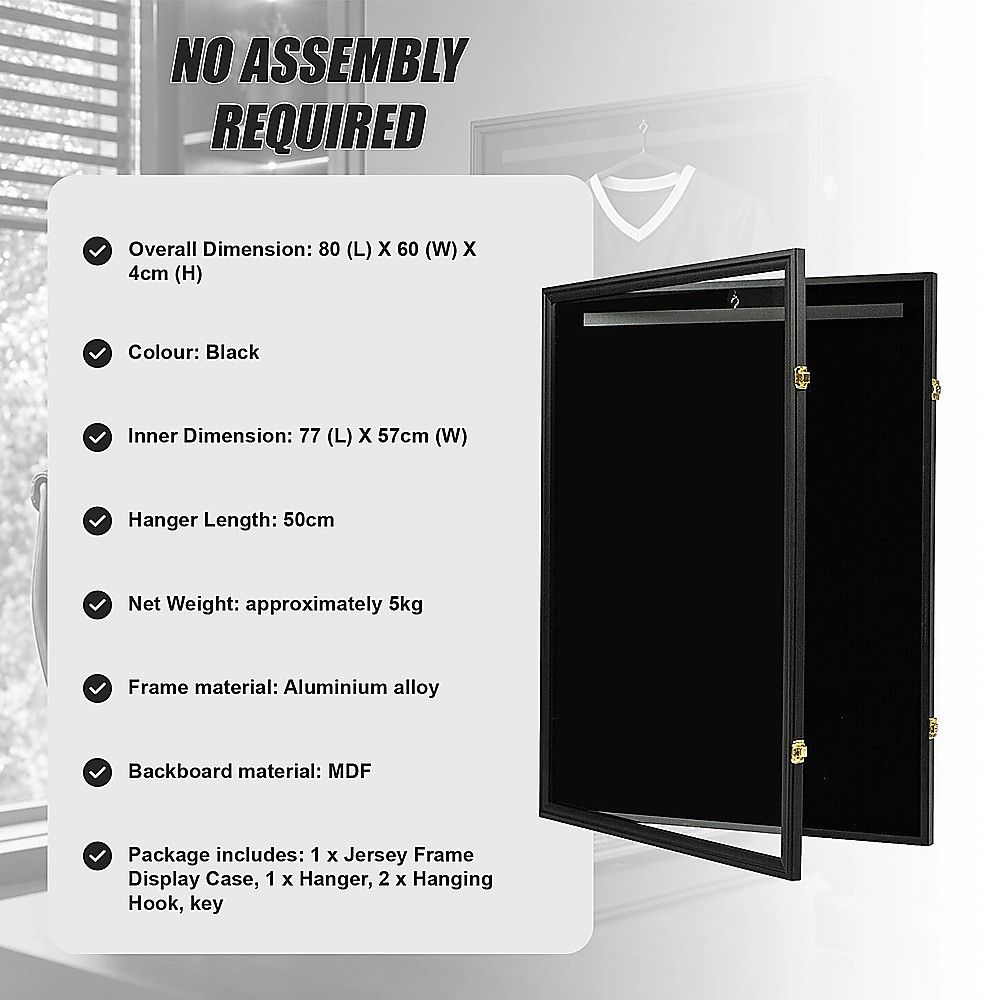 Wall Mounted Lockable Jersey Display Case 80cm Sports Memorabilia Storage Box For Football And Basketball Shirts โ image 5