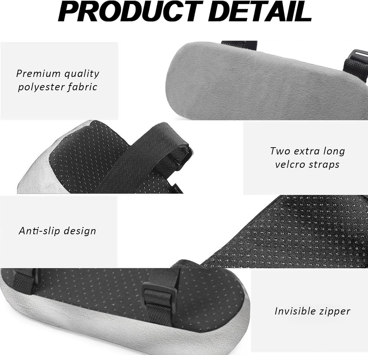 2 pieces - Armrest Cushion - Elbow Cushion - Armpads - comfortable armrest covers - removable armrest cushions - polyester armrest cushions - for office — image 5