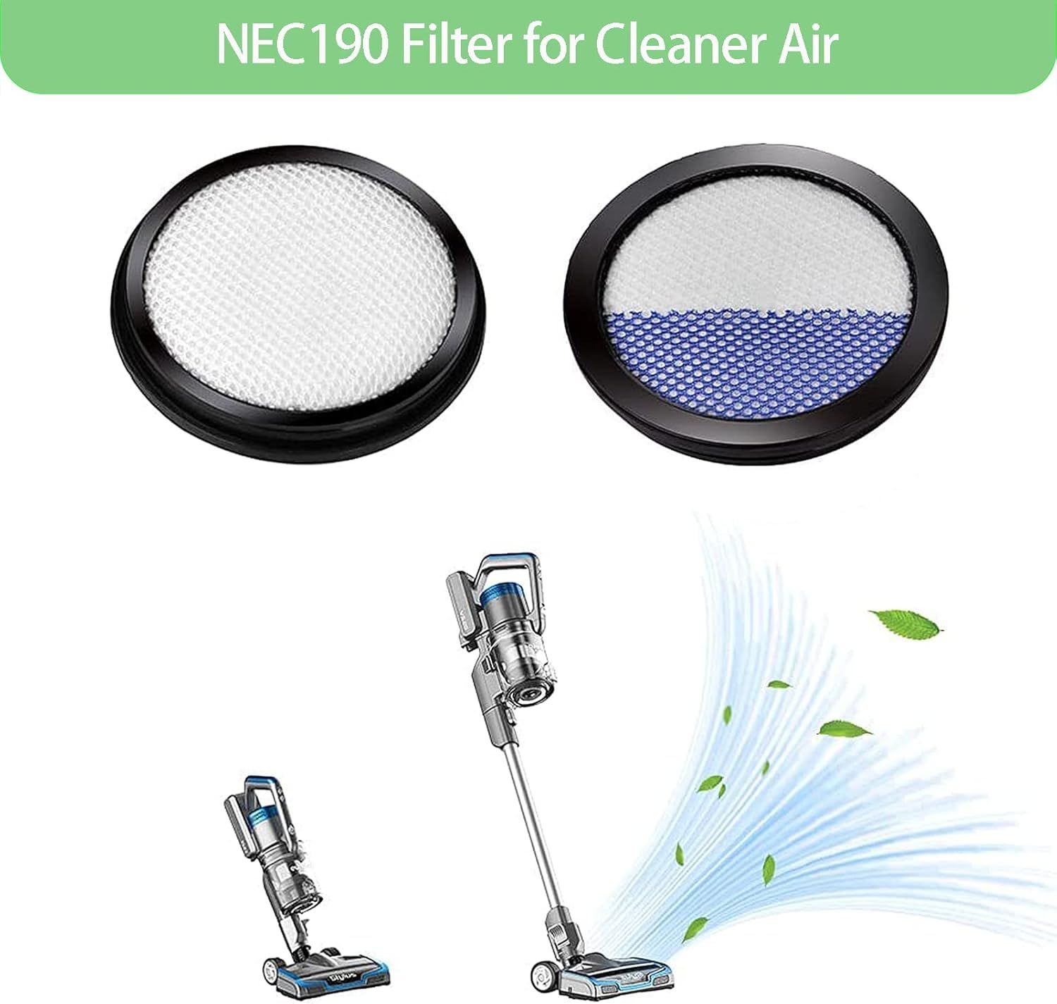 6 Pack Replacement ilters or Eureka RapidClean Pro Cordless Stick Vacuum Cleaner NEC180 NEC185 NEC186 NEC190 — image 4