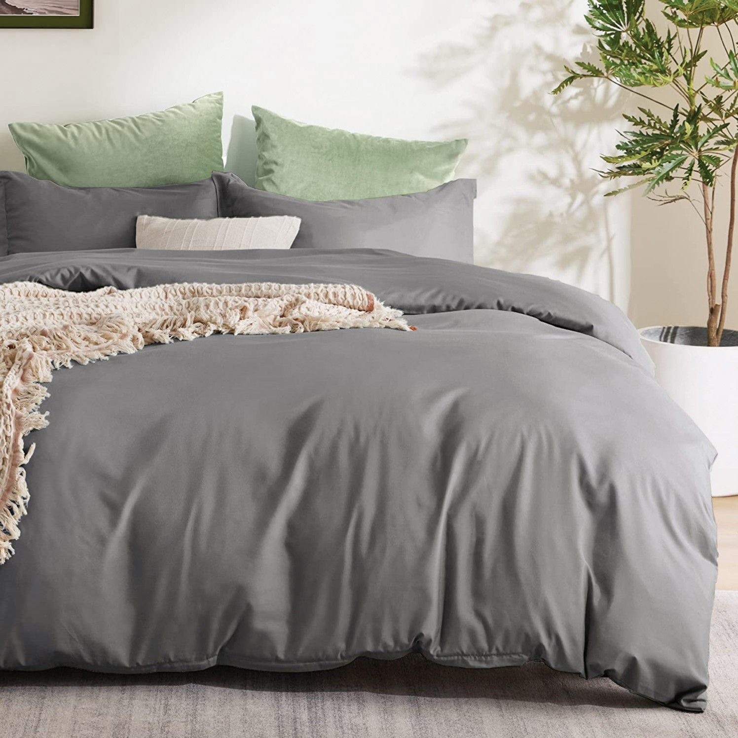 3 Piece Hotel Soft Microfiber Quilt Cover Set-2000TC Duvet/Donna Cover Set & Pillowcases -1 Quilt Cover Zipper Closure & 1 x Pillowcases-Breathable Bedding — image 5