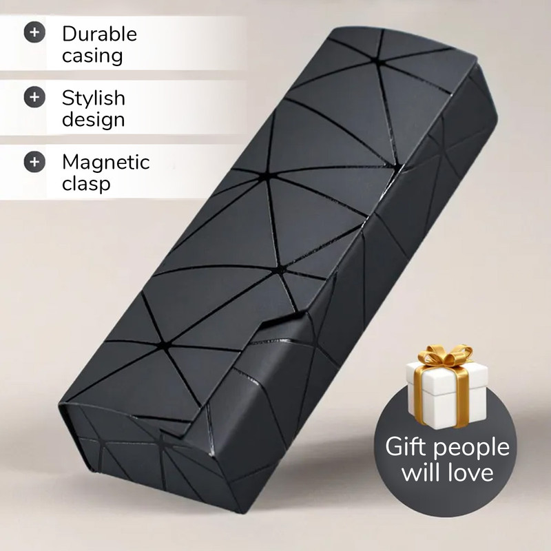 Premium Eyeglass Case - Retro Japanese Style - Sunglass Storage - Fashionable Geometric Pattern - Stylish Eyeglass Case - Durable and Shock-Resistant - Unisex
