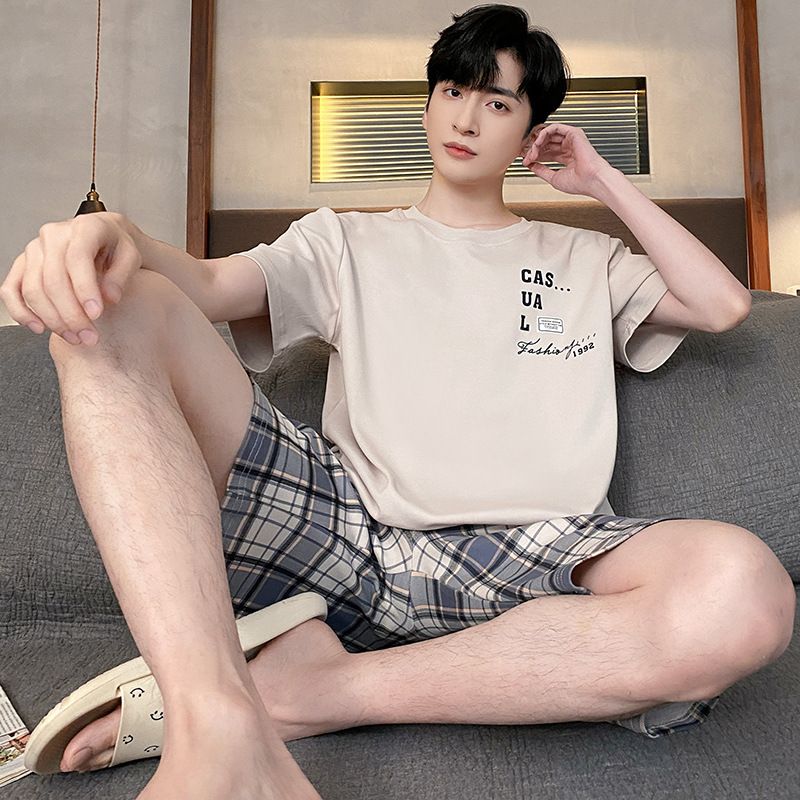 Shelofei Men Summer Cotton Pajama Set Short Sleeve DF93023 XL — image 5