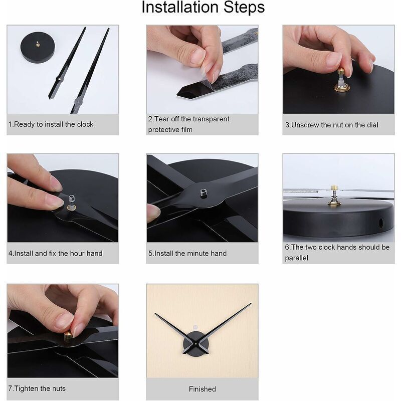 Large Wall Clock Single Hand No Numbers 31.5cm Hands High Longitudinal Shaft Mechanism Black — image 5