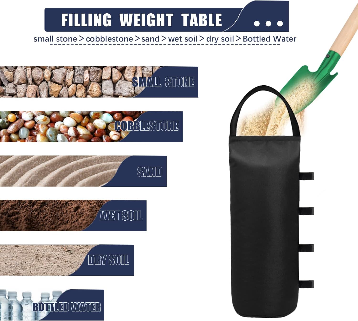 112 LBS Canopy Weights Sand Bags for Canopy Outdoor Advertising Tent Sunshade Fixed Windproof Pop up Tent（No Sand） 4-Pack Package May Vary — image 3