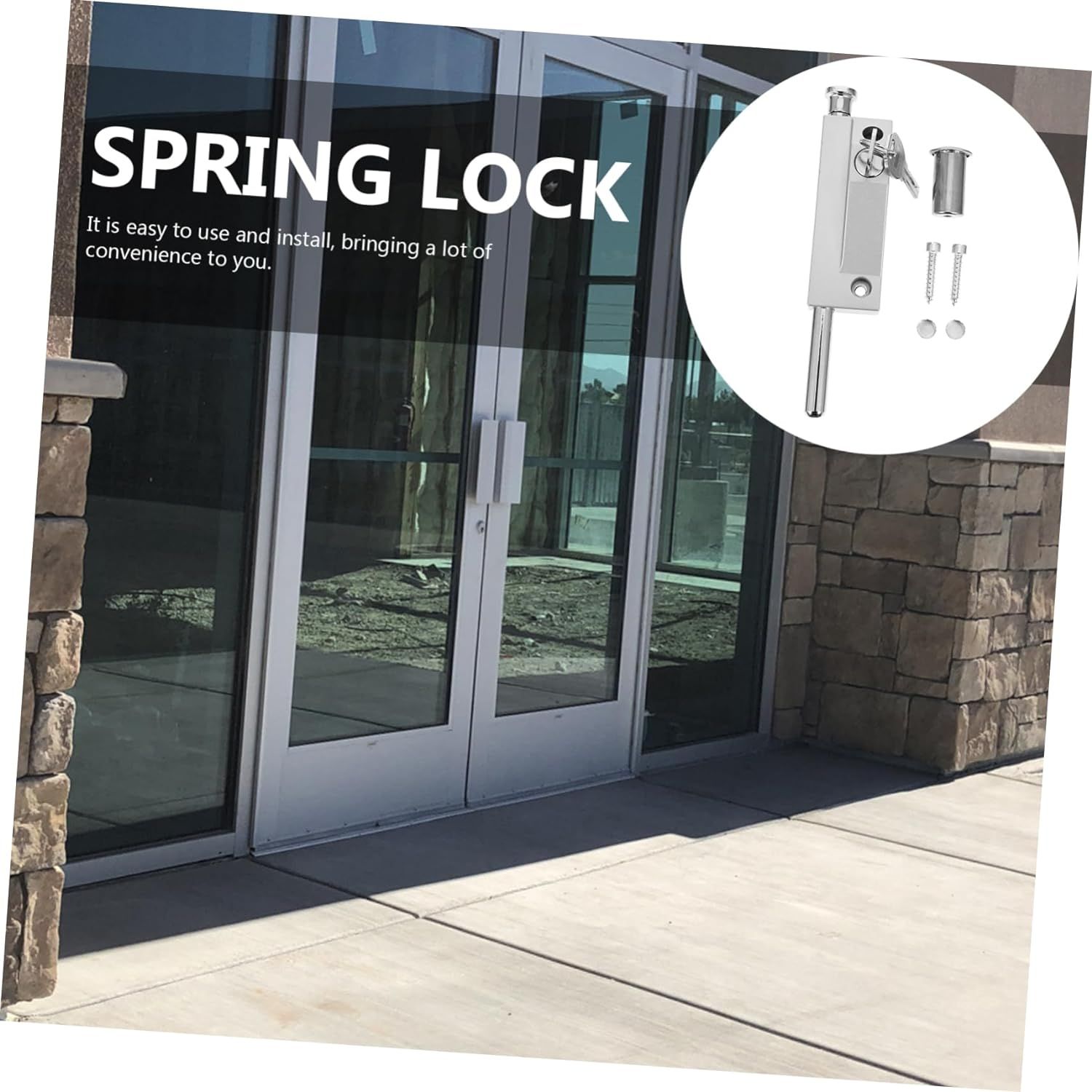 Plug Metal Spring Latch Spring Pin Spring Lock Pin Concealed Safety Door Lock Bolt Automatic Door Lock Metal Revolving Door Lock — image 3