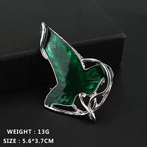 Alloy Elven Leaf Brooch - Green Leaf Clasp Pin - Elven Cloak Clasp - Costume Accessory - Movie Inspired - Gift for Elves Fans — image 3