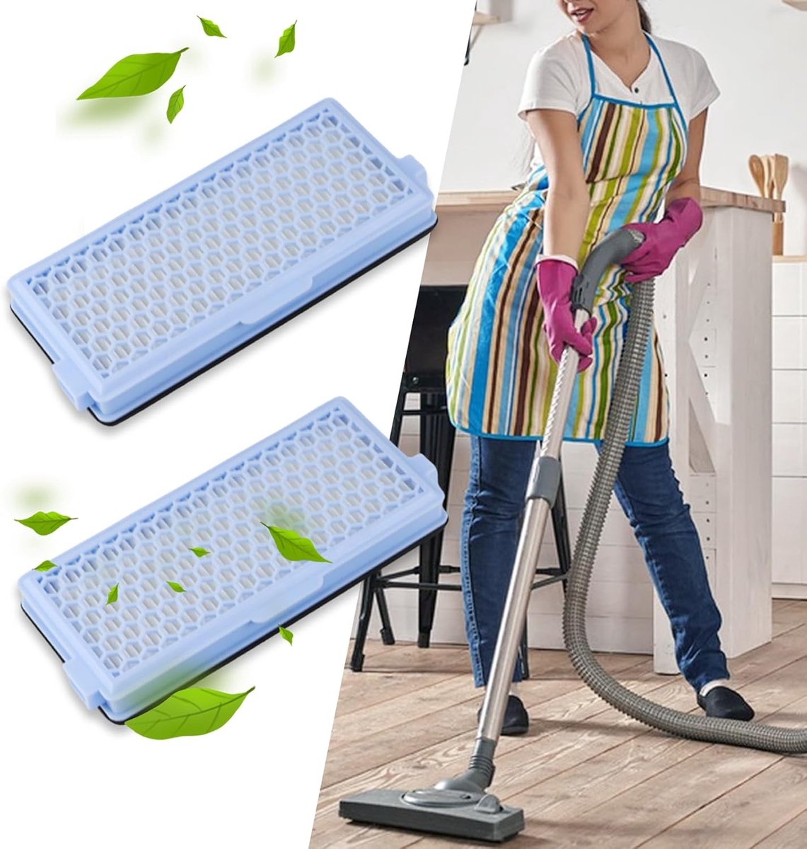 Active HEPA Filter Set 2 Pieces Suitable For Miele Classic Compact C1, Complete C2 & C3 - Replaceable - Vacuum Cleaner Parts - Vacuum Cleaner Filter - Impurity — image 5