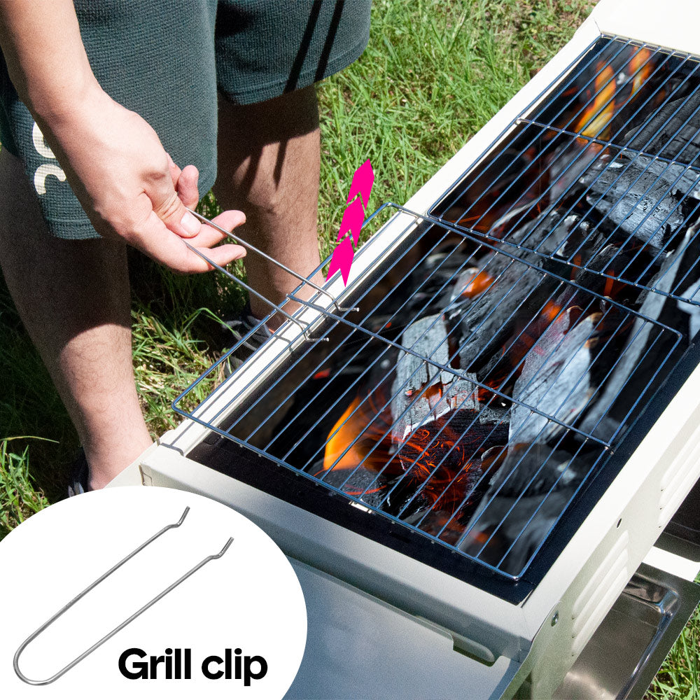Portable Large Barbecue Charcoal Grill Stove Foldable Kebab Stainless Steel BBQ Grill With 2 Grill Nets 2 Enamel Baking Pans And Tong Outdoor Camping Patio — image 6