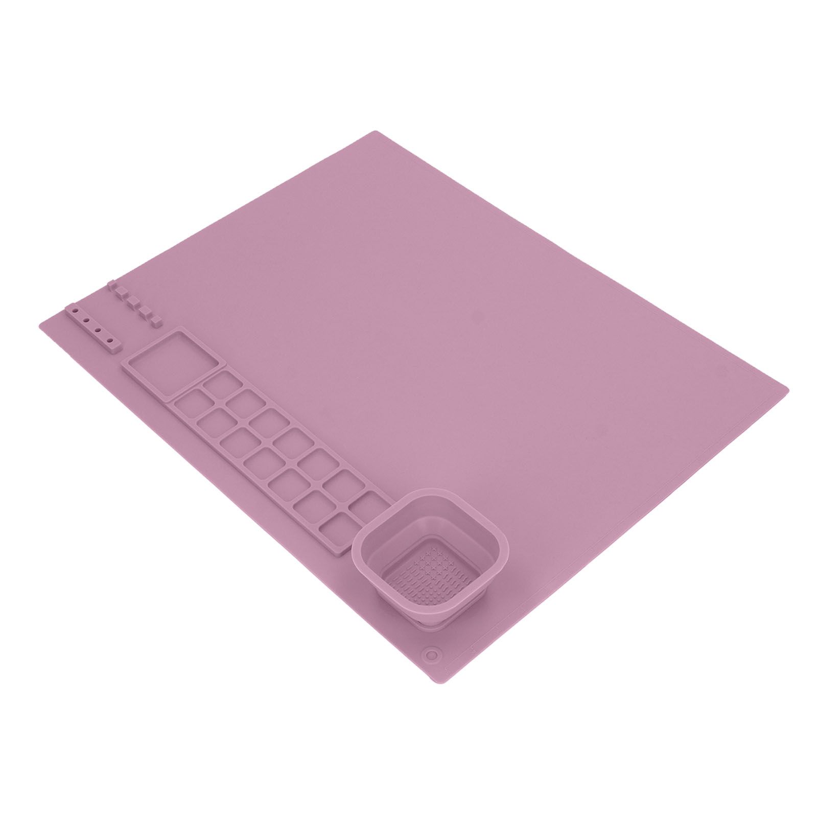Silicone Painting Mat with Cup DIY Cultivate Artistic Talent Easy To Wipe Silicone Art Mat for Boys Girls Art Supplies Pink โ image 3