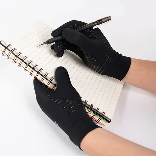 Copper Fiber Compression Gloves for Touchscreen Use, Warm Non-Slip Silicone Palm for Outdoor Sports Fitness Riding Cycling, Size M for Arthritis Support โ image 2