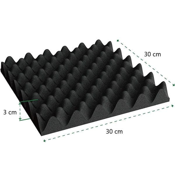 12 Acoustic Panels, 30 × 3cm - Self-Adhesive High Density Sound Absorbing Wall Tiles for Effective Sound Insulation — image 2