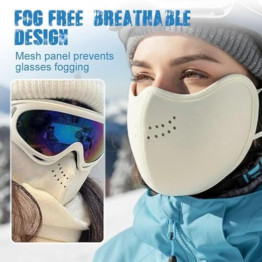 2-Pack Unisex Adjustable Breathable Warm Face Masks, Washable for Winter Use, Warm and Windproof, Extended Eye Coverage โ image 3
