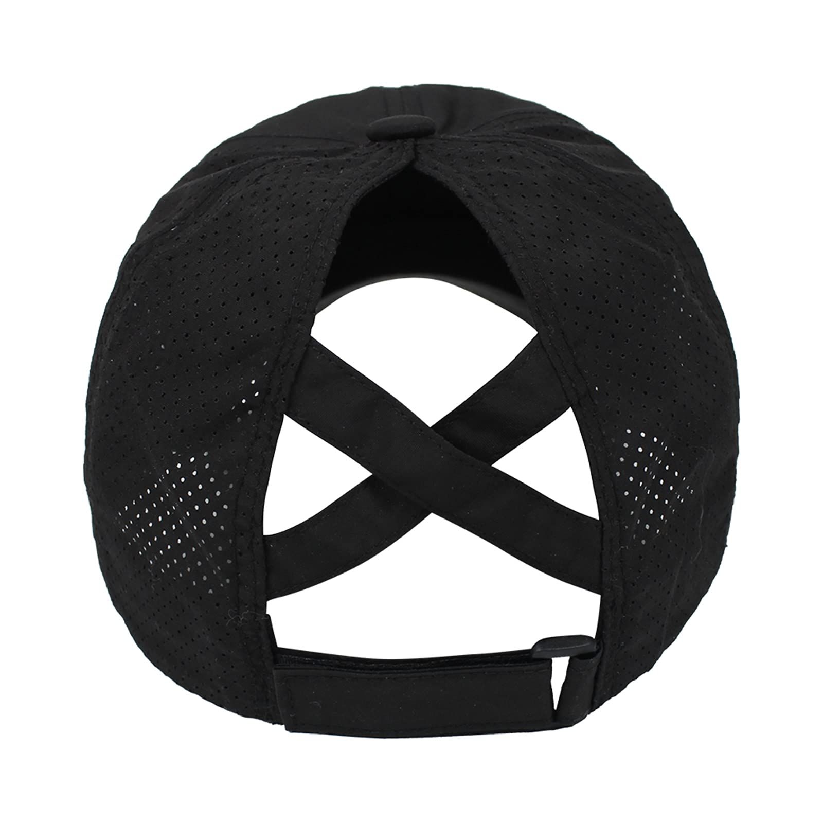 Womens Criss Cross Ponytail Baseball Cap Adjustable High Messy Bun Quick Drying Hats for Outdoor Sports Travel — image 4