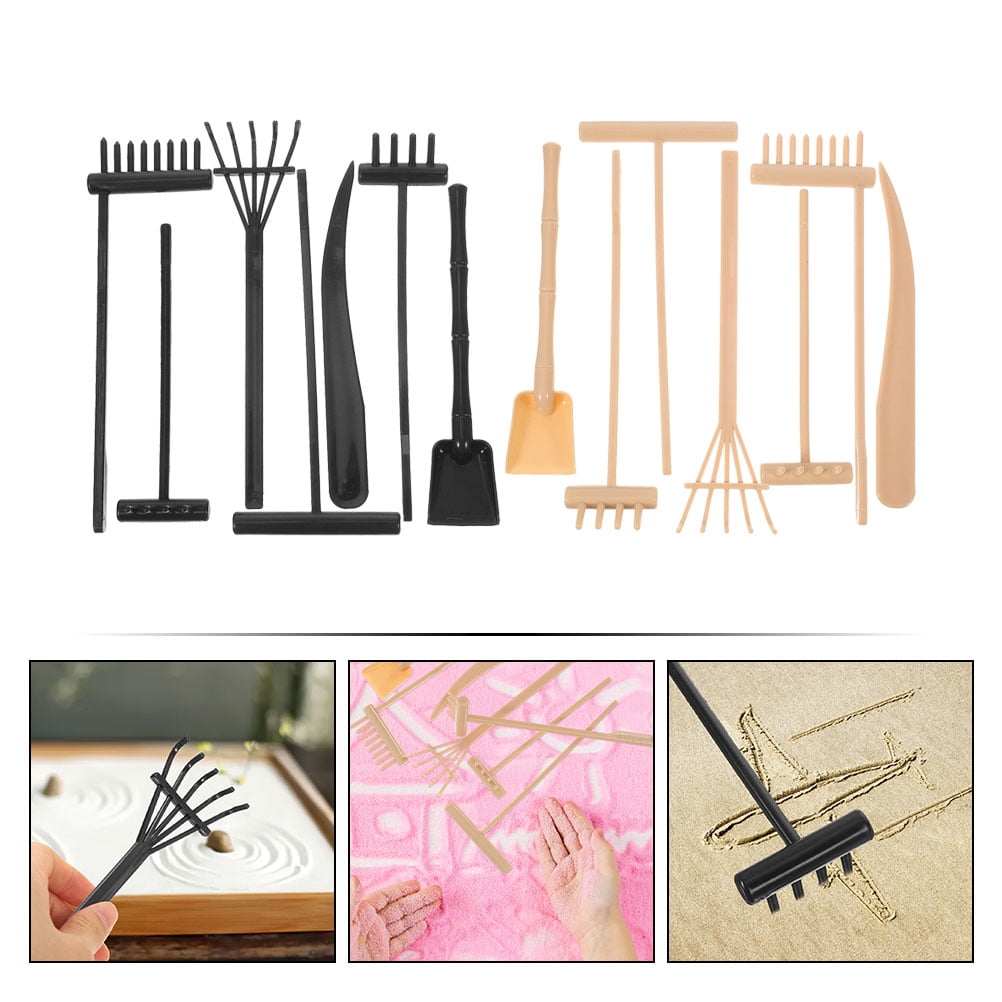 Worgeous 14pcs Mini Plastic Rakes Small Garden Rakes for Sand Table Crafts and Adornments Tools Set โ image 3