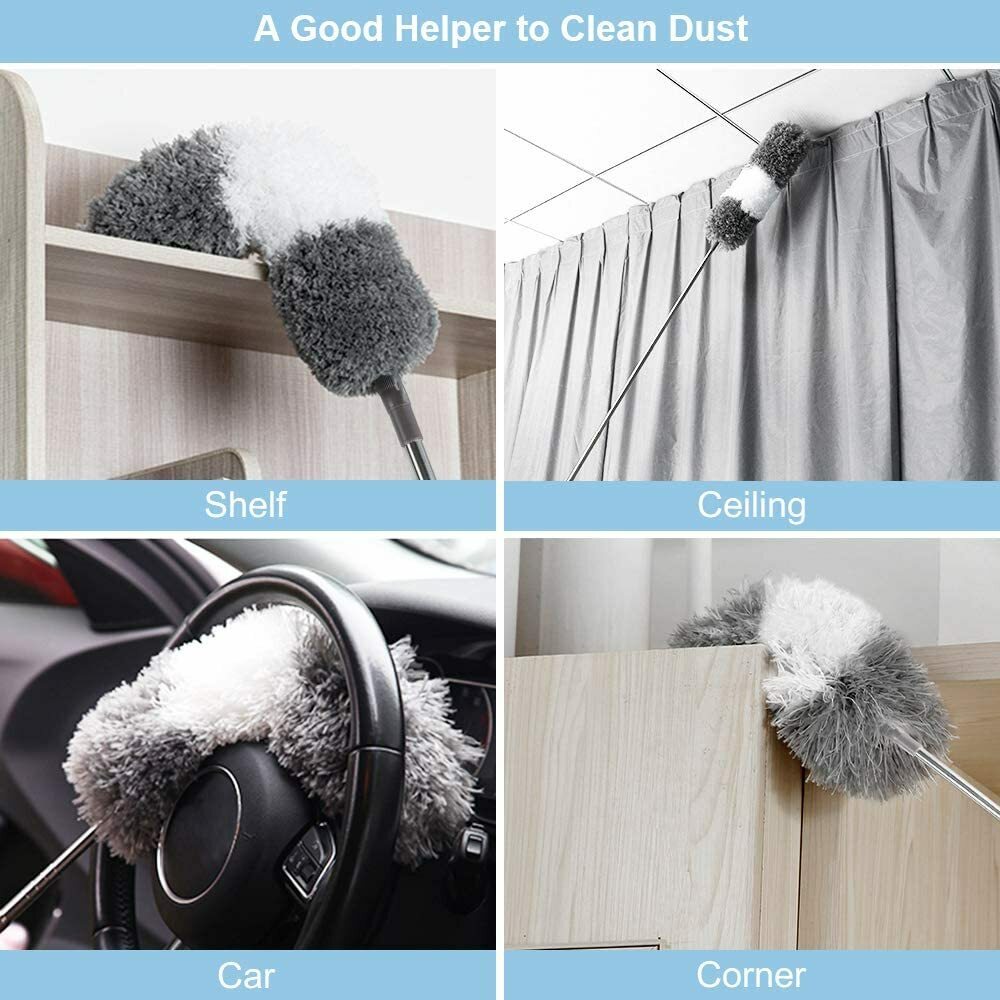 2PCS Duster Extendable Telescopic Microfibre Duster with Stainless Steel Pole — image 4