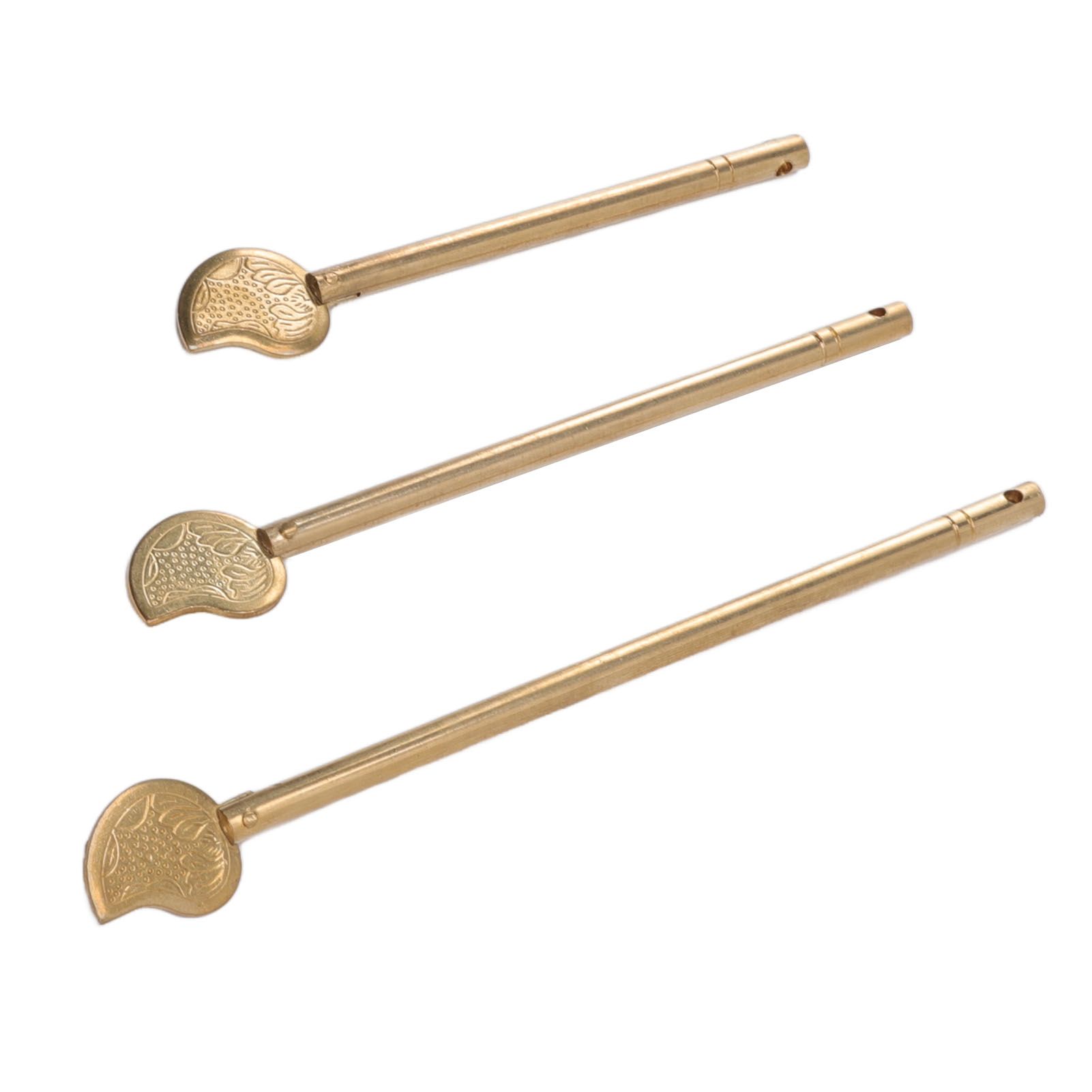 3PCS Cabinet Key Latch Leaf Shaped Cabinet Locking Pin Brass Chinese Latch Bolt for Home Furniture — image 4