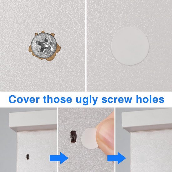 Screw Hole Stickers - 350 White Stickers - Self-adhesive screw covers - Suitable for screw holes in desks, cabinets and furniture — image 3