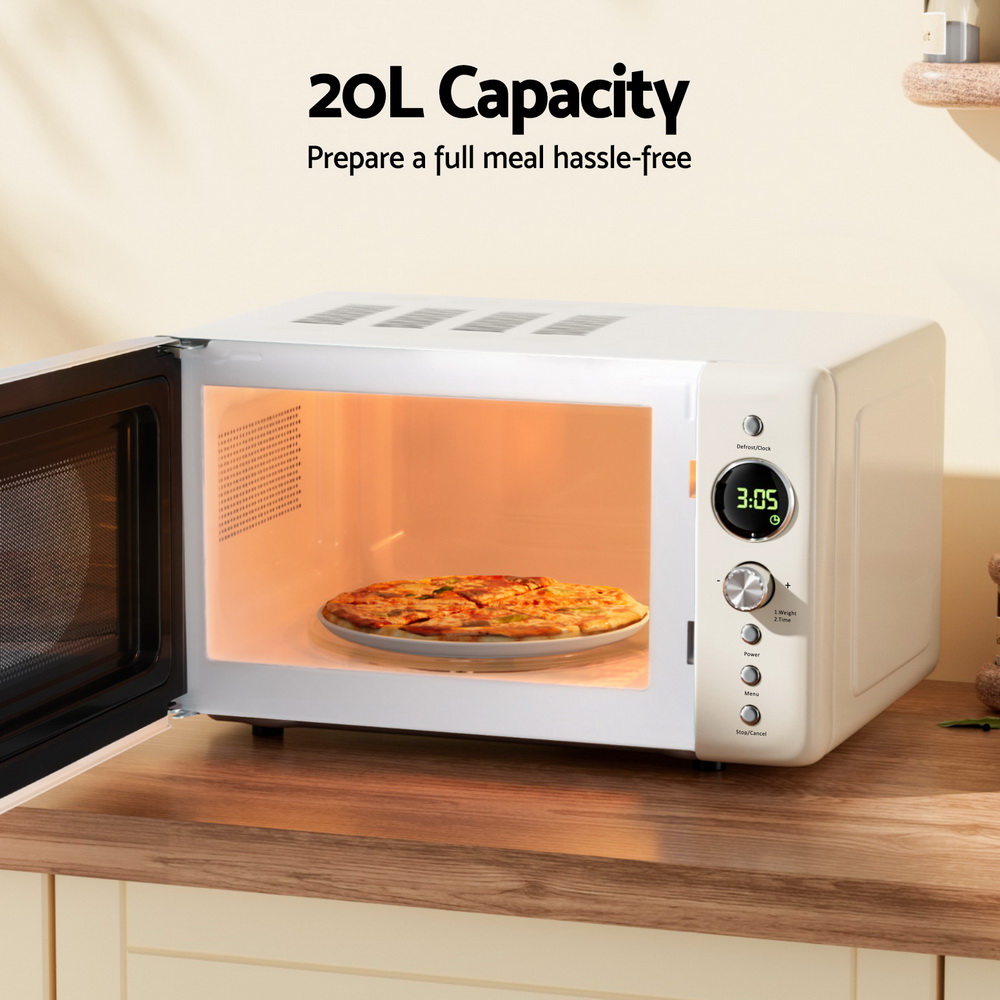 Devanti 20L Microwave Oven 700W Cream โ image 5