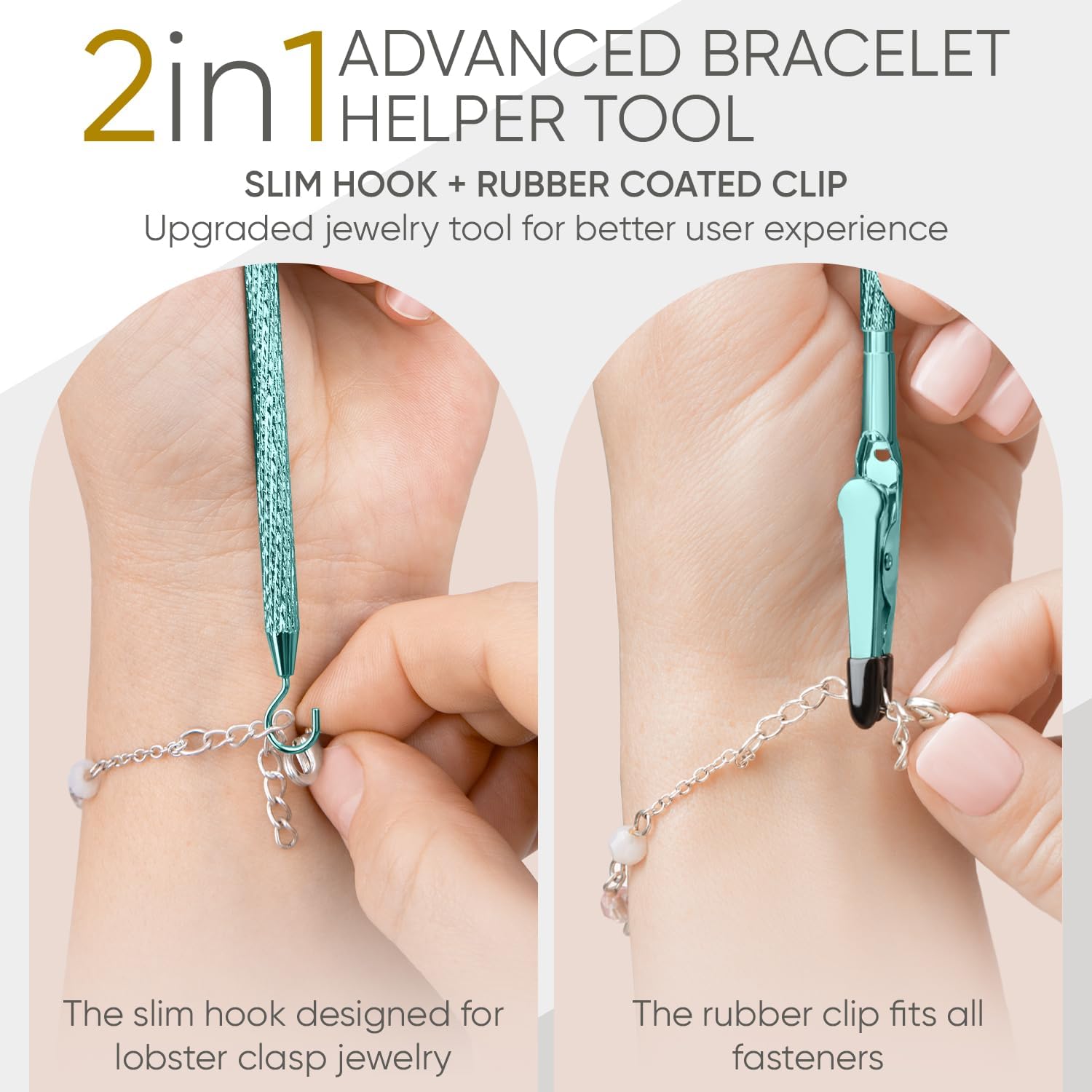 Bracelet Helper Tool with Hook - Fastener Helper Tool for Bracelet, Necklace, Jewelry, Watch - Silver, Rose, Teal, Bundle โ image 4