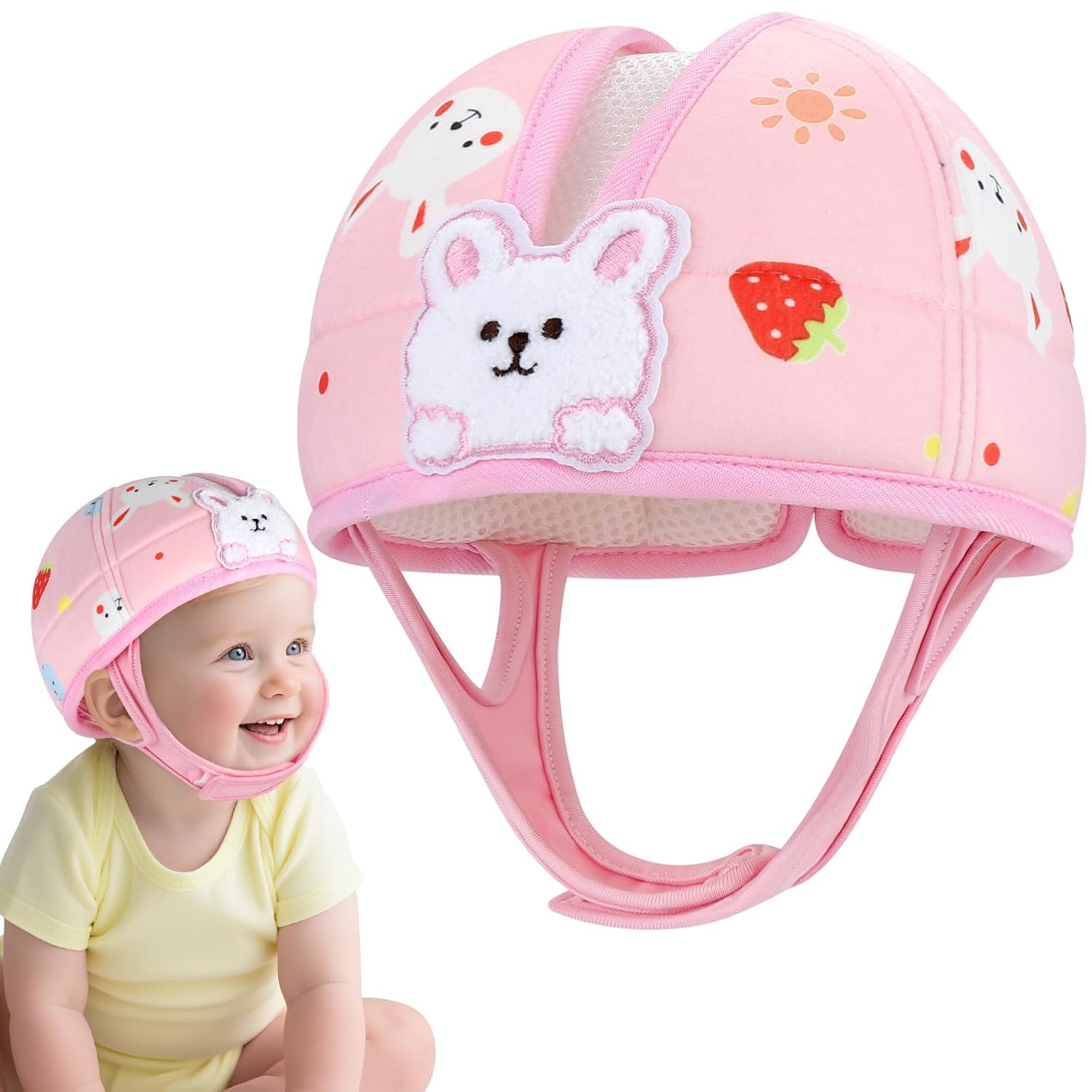 Baby Head Protector, Cute Baby Safety Helmet for Crawling Walking Running, Infant Headguard Soft Cushion Lightweight Breathable Protective Caps, Anti-Collision