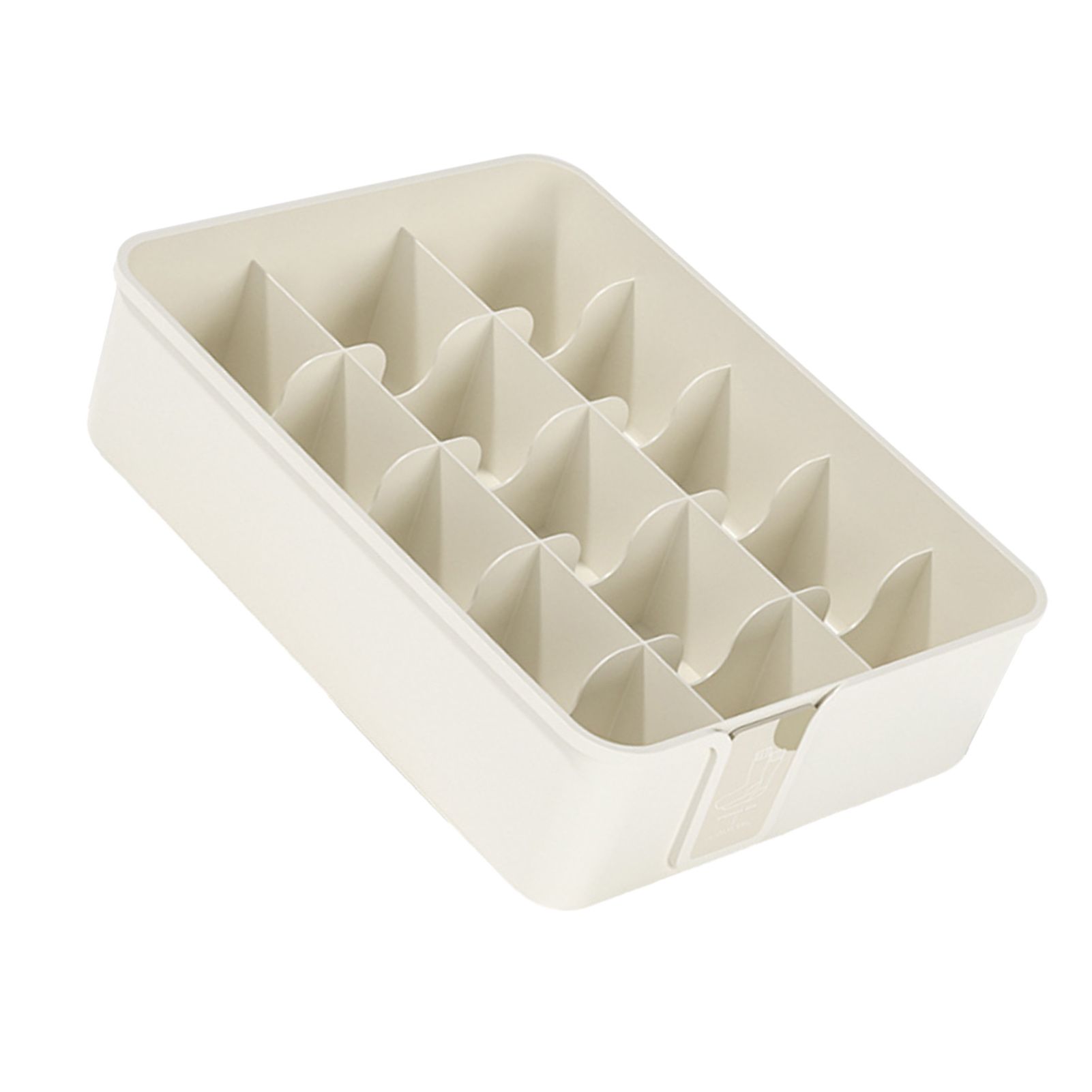 Sock Underwear Organizer Divider Plastic 15 Cell Closet Drawer Storage Box for Panty Ornament Ties White — image 3