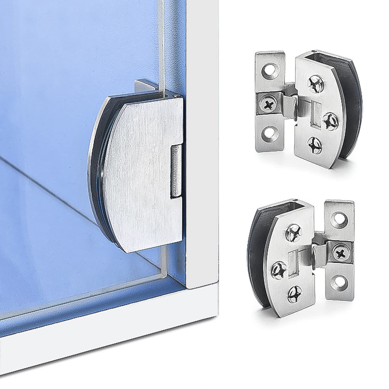 Bathroom Clamp Clip,Glass Door Hinge,Glass Door Hinge Cabinet Glass Door Hinge Cupboard Showcase Cabinet Door Hinge Glass Clamp โ image 3