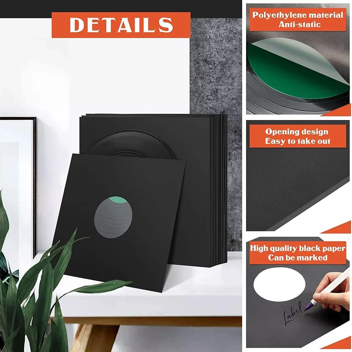 10PCS 12in LP Vinyl Record Storage Bag Clear Dustproof Moisture Resistant — image 5