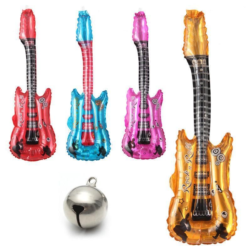 Guitar Foil Balloon Air Fill Rock and Roll Music Party Wedding Birthday Decoration - Gold โ image 3