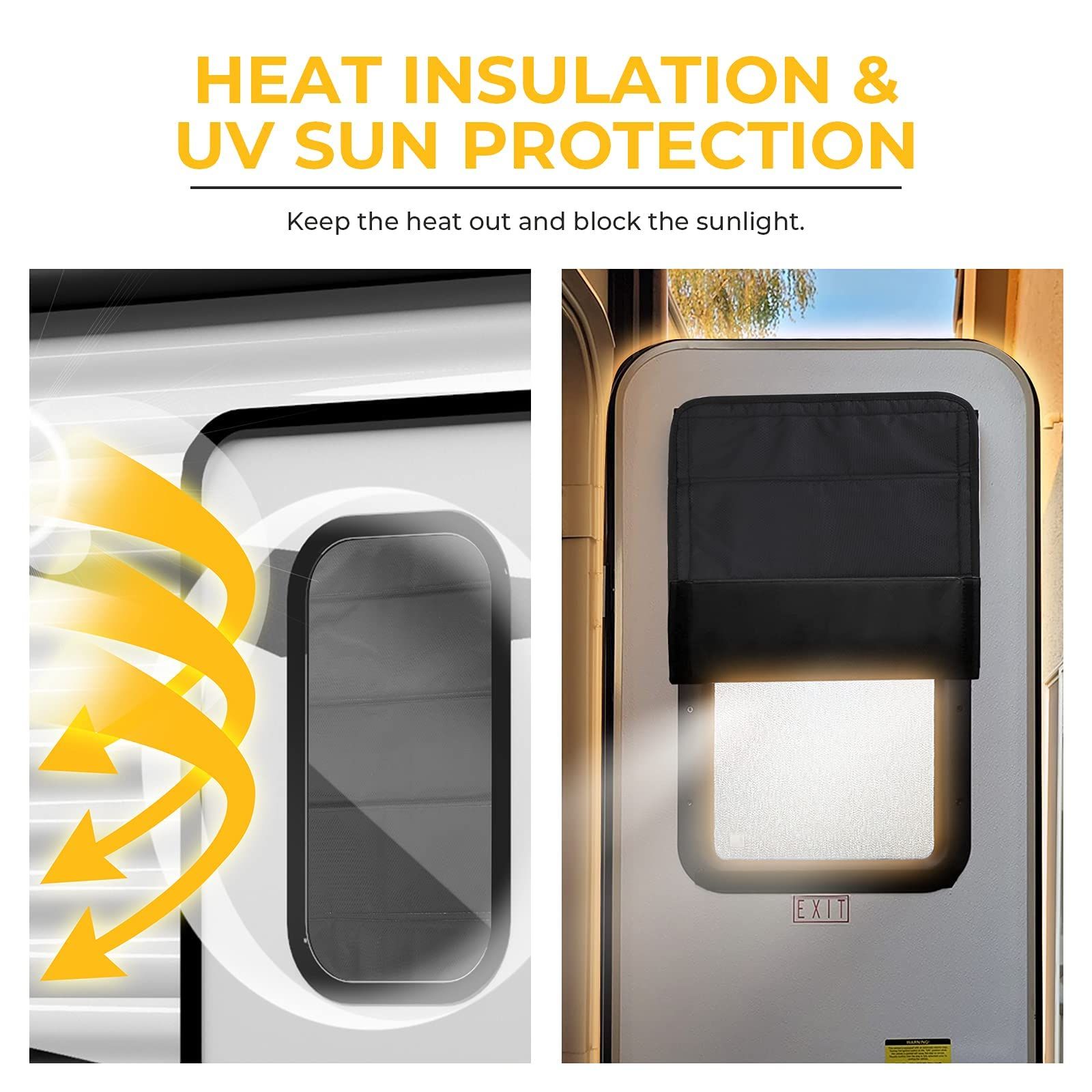 BougeRV RV Door Shade Cover, Foldable RV Sun Shade Windshield Blackout Shower Curtains Coverage RV Accessories Fits(25" X 16") โ image 4