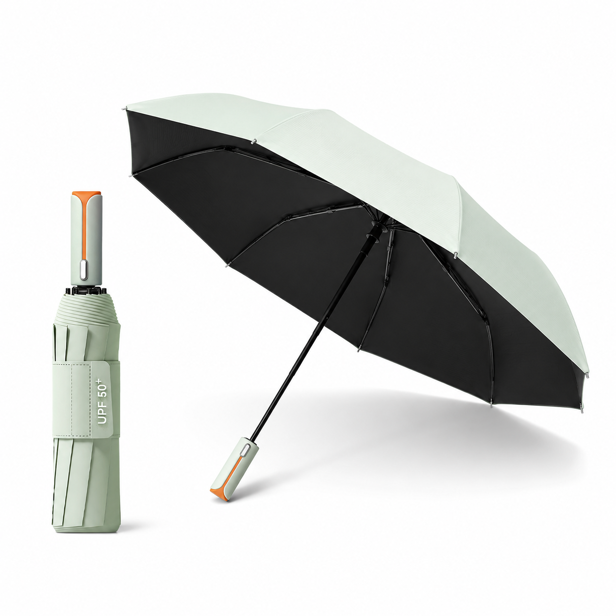 Navy blue automatic travel umbrella with 60 ribs, large double-layered windproof and rainproof umbrella, portable folding sun umbrella, outdoor rain and sun โ image 2
