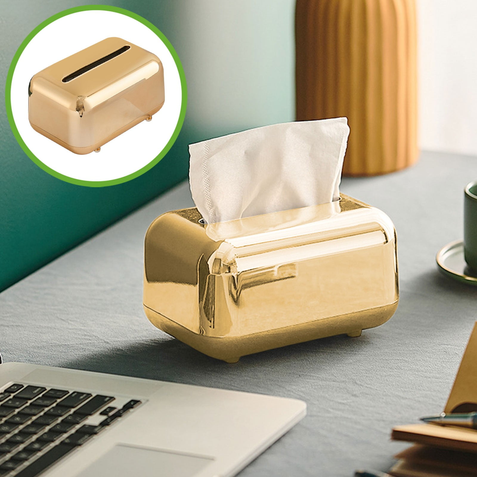 Tissue Box Cover Square 6x4x5" - Acrylic Tissue Box Holder, Elegant Tissue Holder & Napkin Dispenser for Home - Modern Kleenex Box Covers for Office — image 2
