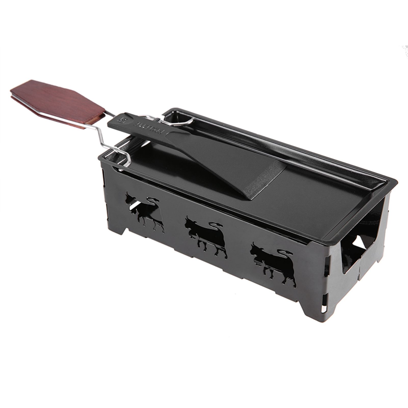 Portable NOn Stick Cheese Raclette Rotaster Baking Tray Stove with Wodd Handle Grilling Tool โ image 5