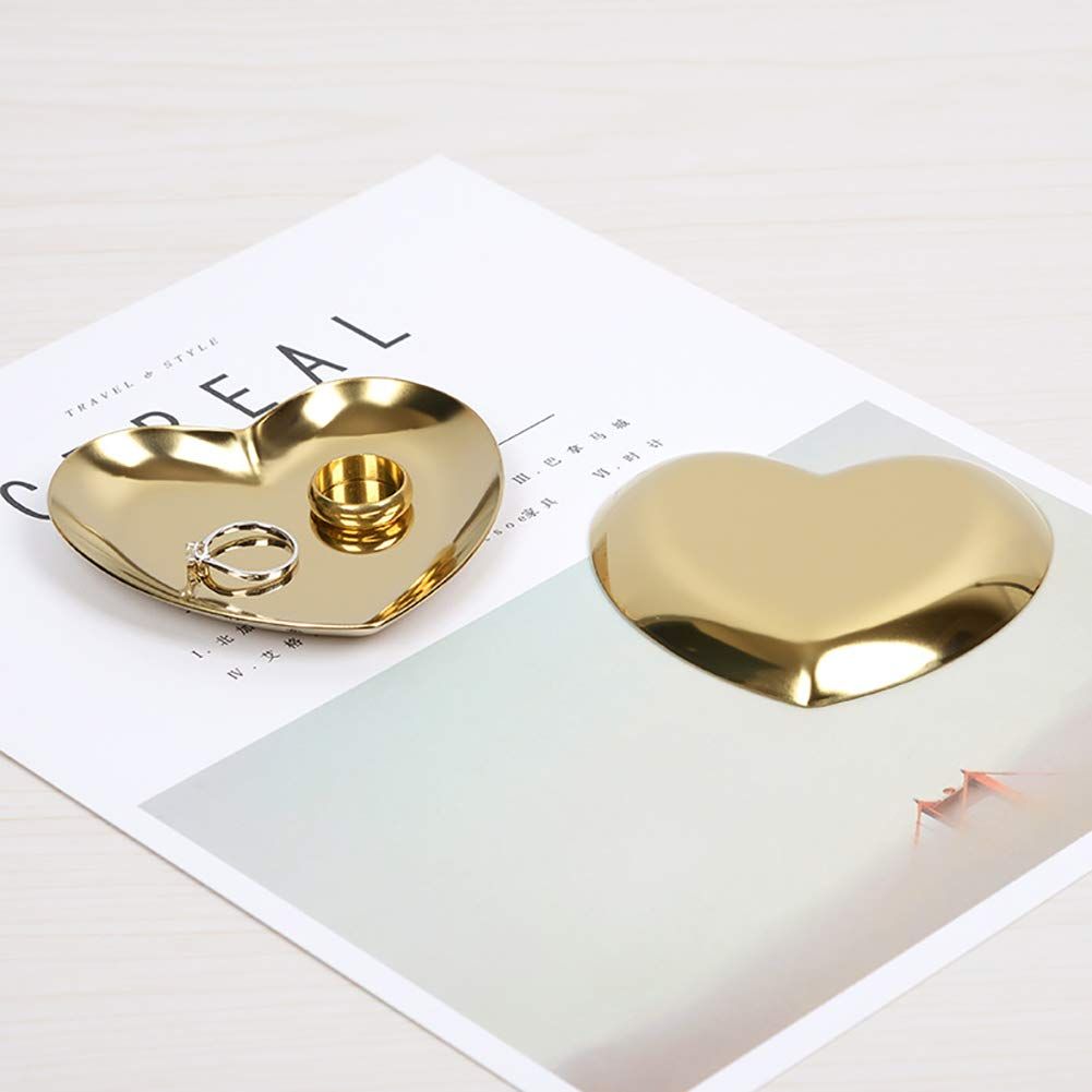 Stainless Steel Jewelry Tray Nordic Heart-shaped Gift Storage Tray Necklace Ring Display/Fruit Dessert Tray/Home Decoration โ image 2