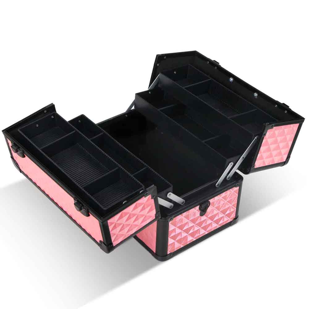 Embellir Portable Cosmetic Beauty Makeup Case - Diamond Pink โ image 3