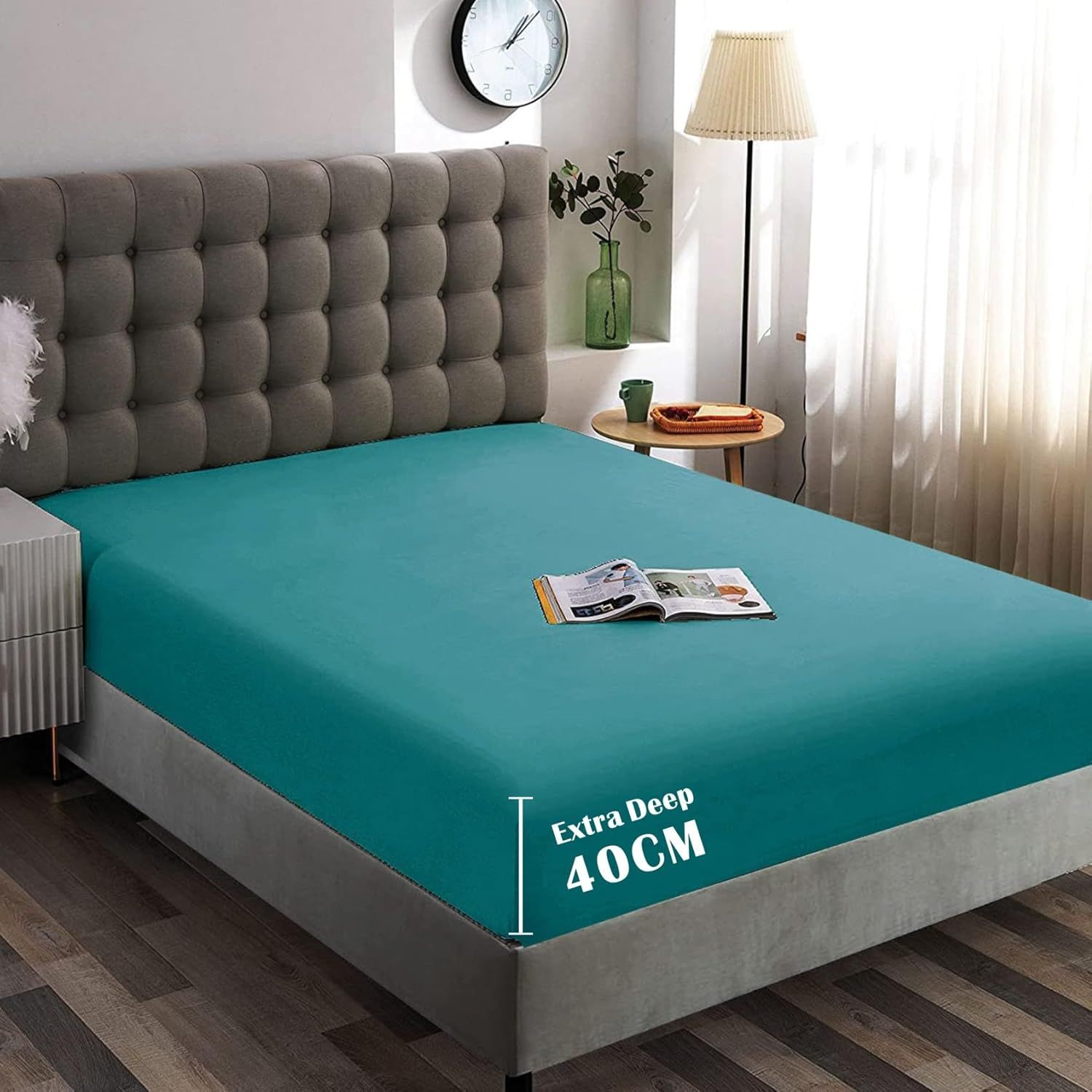 Hotel Quality Fitted Sheet - 1 Piece Fitted Sheet -Breathable Bedding - Wrinkle, Fade, Stain Resistant- 16inch/40cm Deep Pocket Fitted Bed Sheet-Wrinkle and