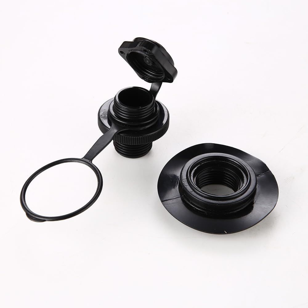 24mm Air Valve Spiral Plugs One Way Inflation Replacement for Inflatable Boat Kayak Canoe Bed Towable Tube, Black 2 Pack — image 3
