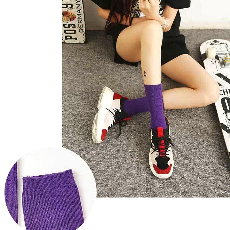 Olid Pure Colour Formal Socks Cotton Fashion Casual Breathable Crew Socks - Red 2 Pairs โ image 6