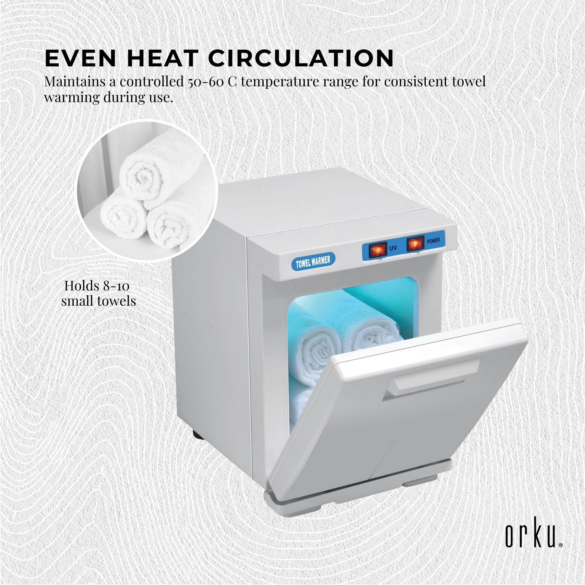 Orku 5L Electric Hand Towel Warmer UV Cabinet Salon Spa White β image 4