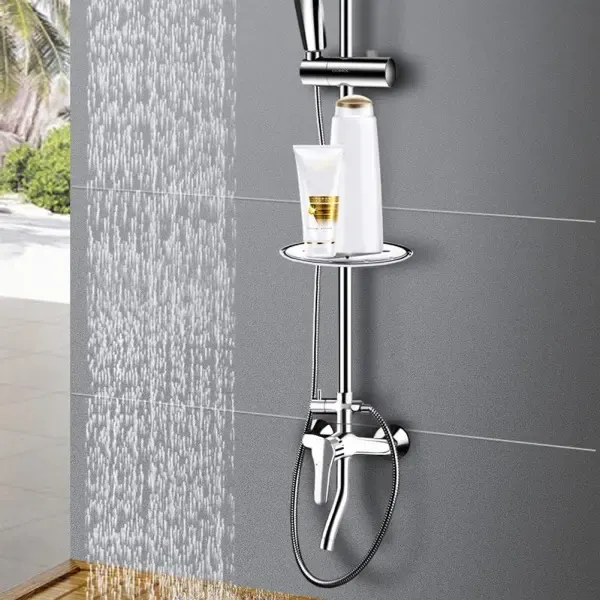 Diverter Valve Bathtub Shower Three-Way Valve, brass material, 1/2" Thread, G1/2 Thread, 3-Way Diverter, Chrome Finish — image 4