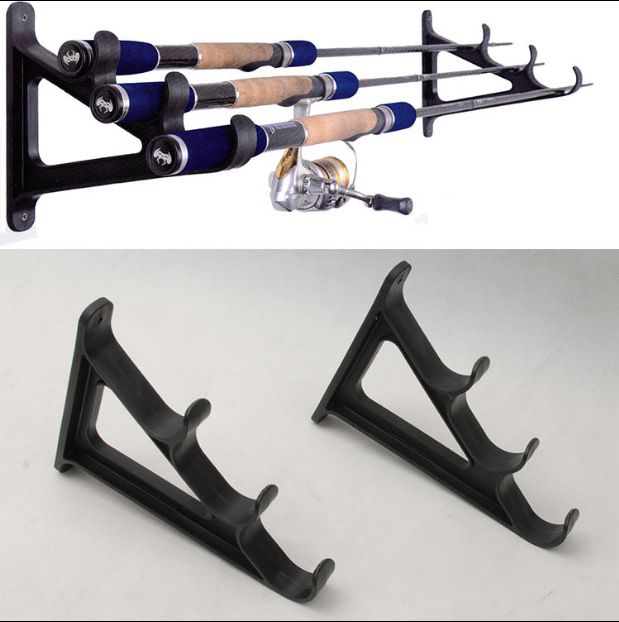 2 pcs Fishing Rod Wall Rack - Ultra Sturdy Strong Weatherproof Holds 3 Rods - Space Saving Organizer for Hiking Poles โ image 4