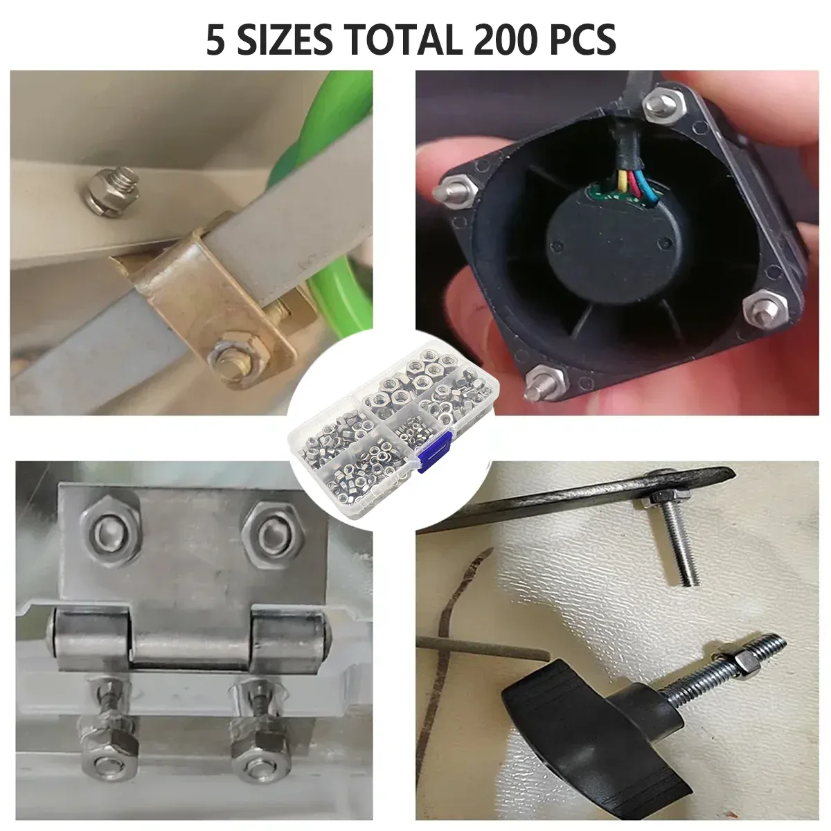 Stainless Steel Nuts 220pcs Nut Sets Hardware Fasteners Assortment Kit Nuts โ image 6