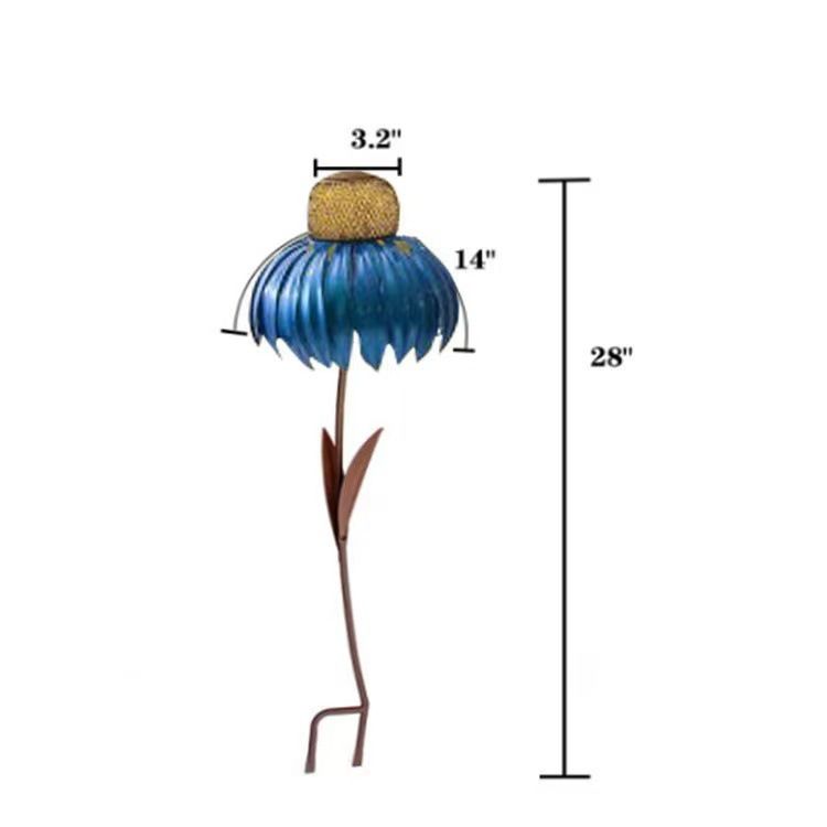 Metal Flower Outdoor Bird Feeder,Hummingbird Feeder for Outdoor,Outdoor Beautiful Flower Coneflower Bird Feeder with Metal Detachable