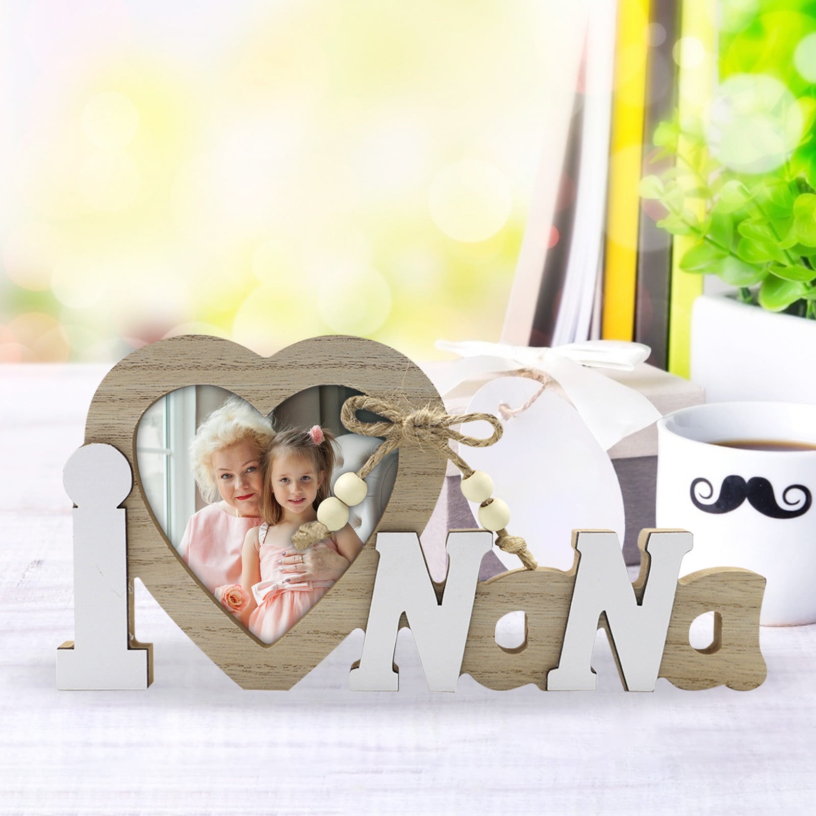 Mr & Mrs Love Picture Frame for Wedding,Wooden Heart Shape Wedding Decor for Reception, Ceremony and Anniversary Party Valentine'S Day Valentines Day Gifts As โ image 3