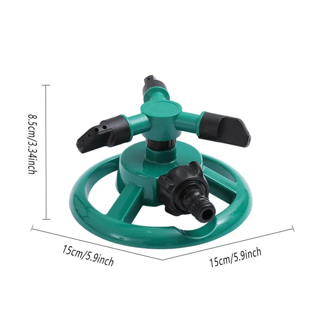 Small Disc Sprinkler 360 Degree Rotating Garden Sprayer Three Prong Spray Water - Blue — image 4