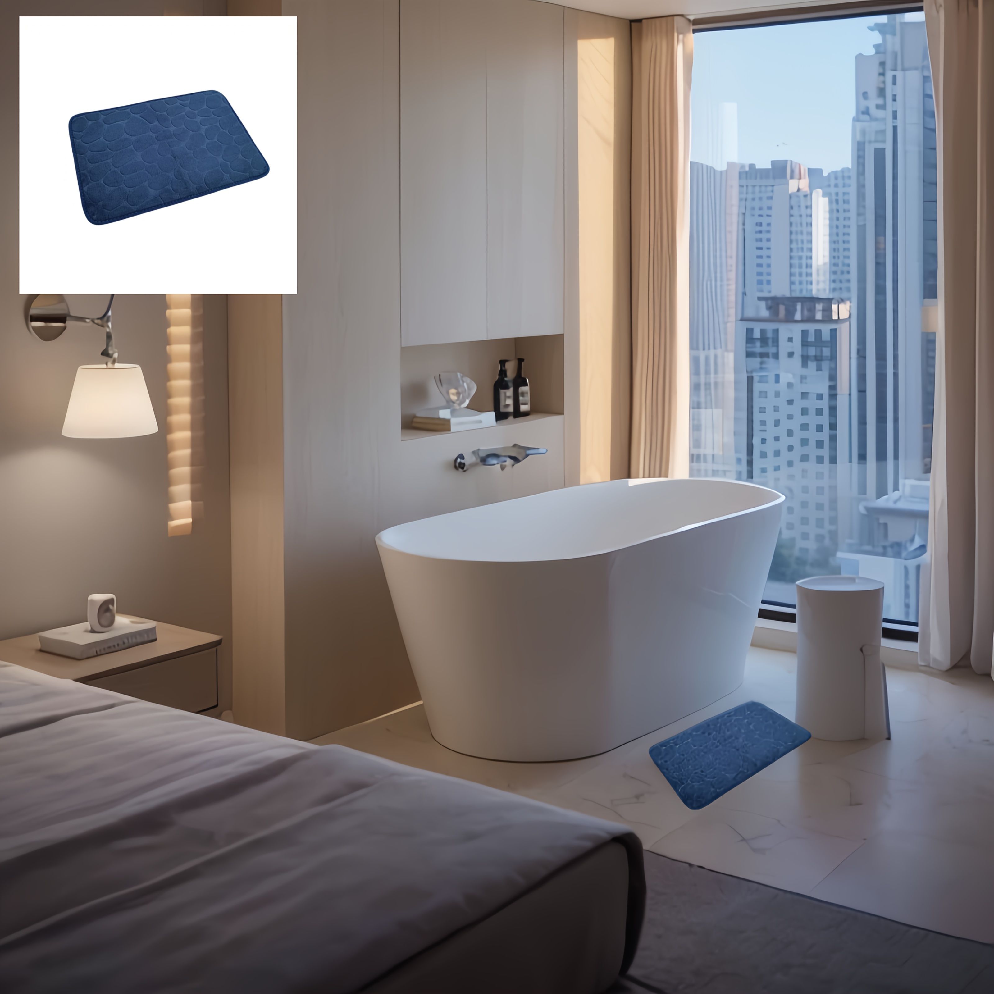 [Quick-Dry Memory Foam] 1pc Quick-Dry Memory Foam Bath Mat with Non-Slip Backing - Soft Shower Carpet Suitable for Bath Tub, Shower, Commercial Use - Machine — image 5