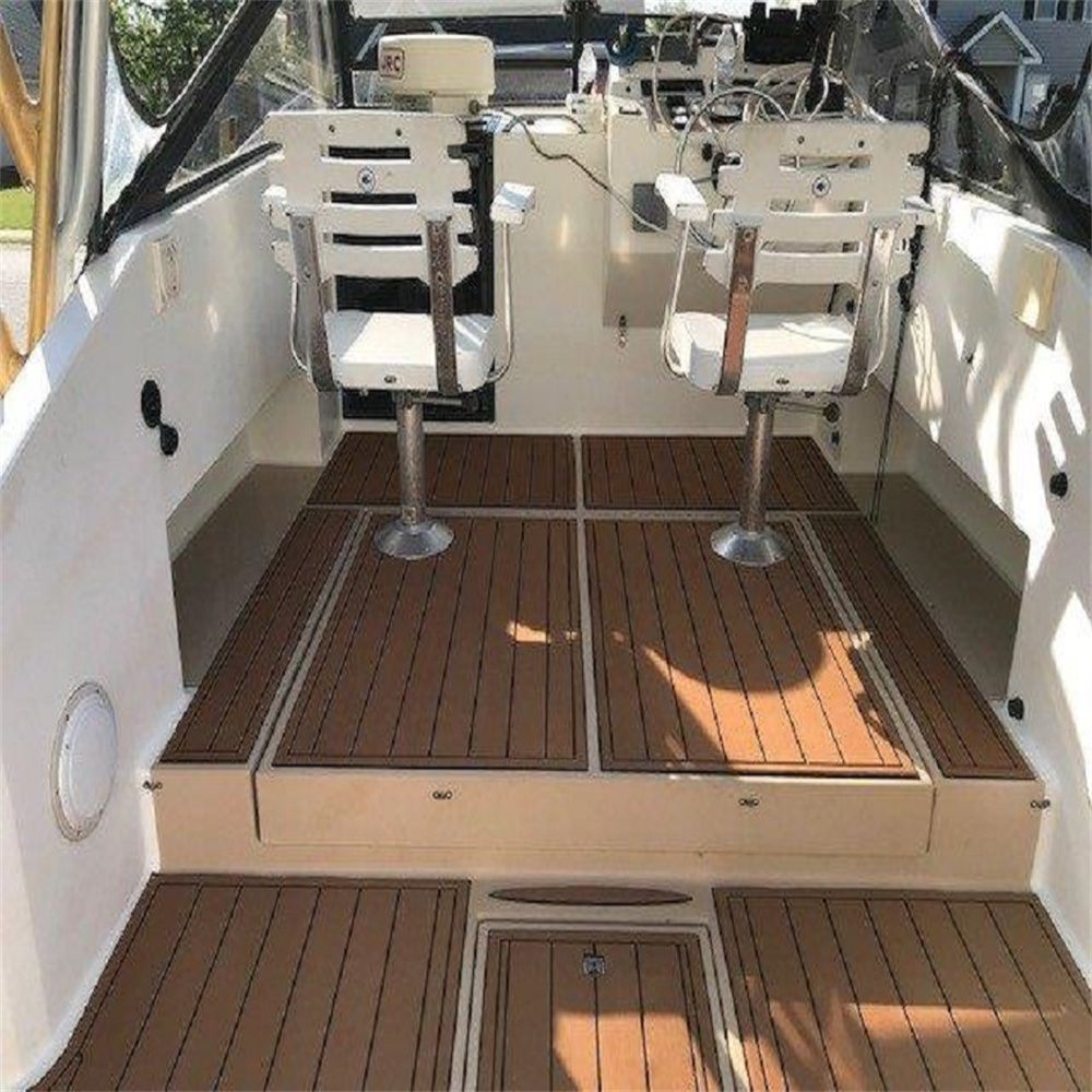 2000 Carolina Classic 25 Cockpit Pad Boat EVA Faux Foam Teak Deck Floor Mat SeaDek MarineMat Gatorstep Style Self Adhesive — image 2