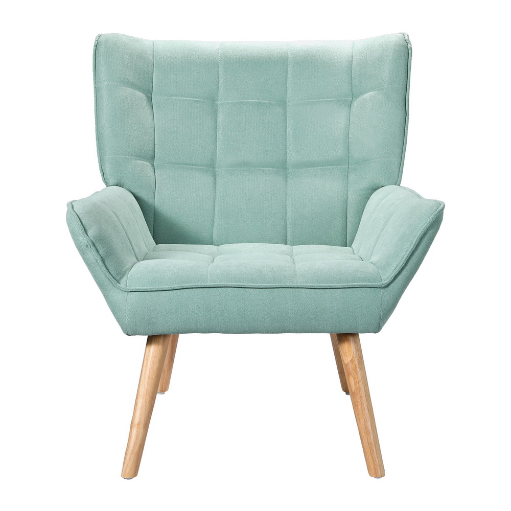 Artiss Armchair Lounge Chair Accent Chairs Sofa Linen Fabric Cushion Seat Blue — image 3