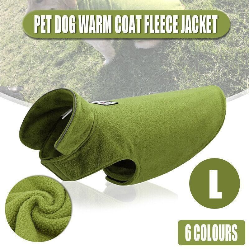L Size Pet Dog Warm Coat Fleece Jacket Jumper Sweater Winter Puppy Vest Outfit - Yellow — image 2