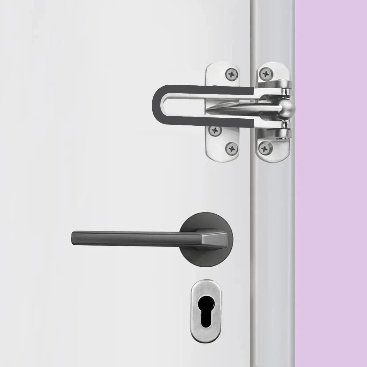 Anti Theft Lock Latch Door Bolt Security Lock For Home Bedroom Bathroom - Grey β image 6