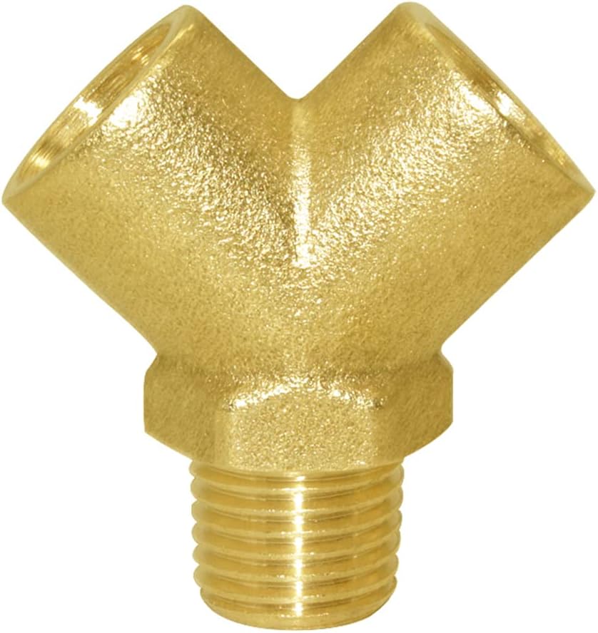 Brass Pipe Fitting Y-shaped 1/4" NPT Female x 1/4" NPT Male Connector 3-way Fitting Coupler Adapter (Pack of 2) โ image 5